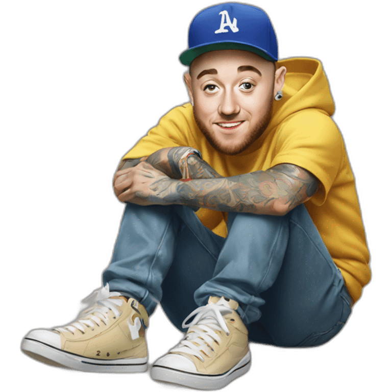 Mac Miller sit on the flor emoji