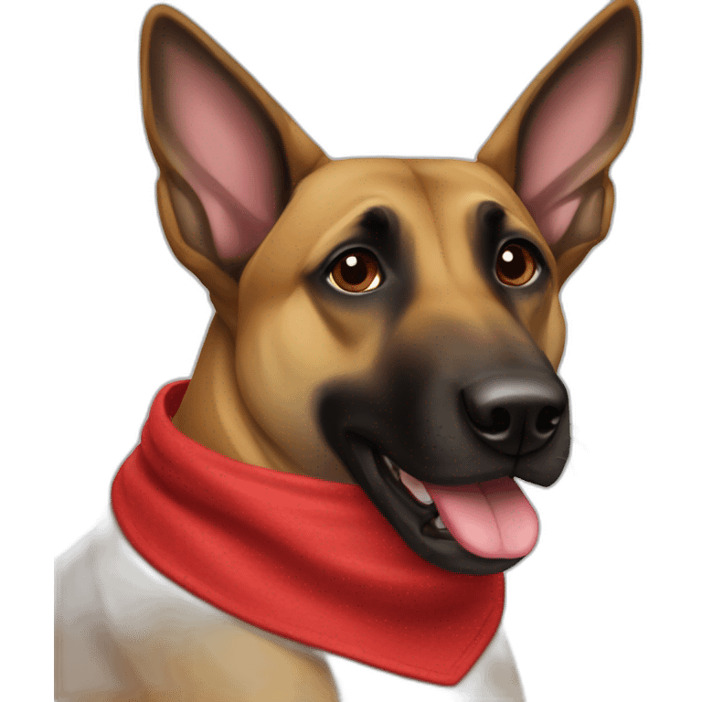 malinois dog with red bandana emoji