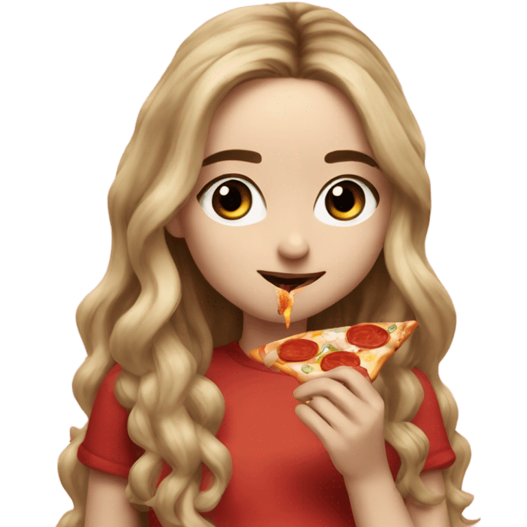 sabrina carpenter eating a pizza with a flower in her hand  emoji