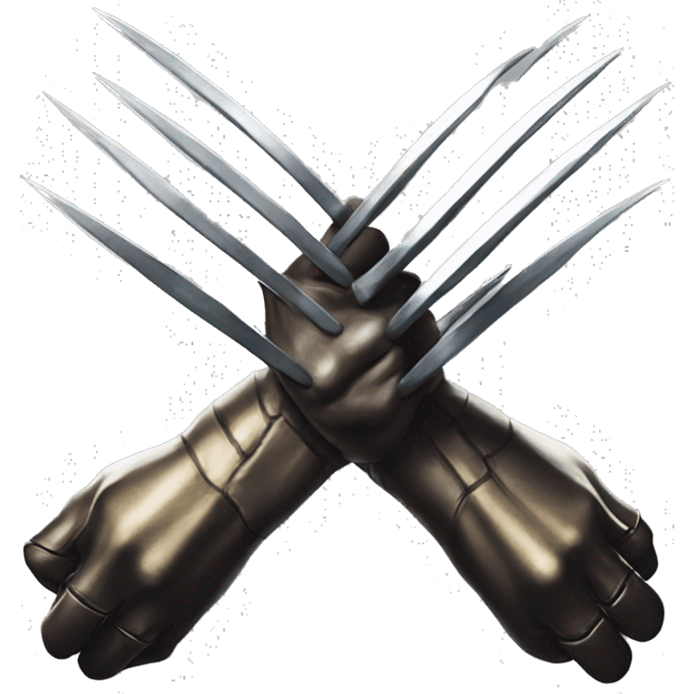 "Three sharp, metallic claws extending from a fist like wolverine from marvel emoji