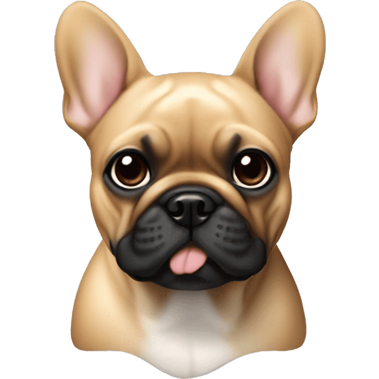 Tan French bulldog with black face emoji