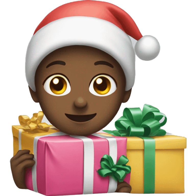 kids unwrapping presents  emoji