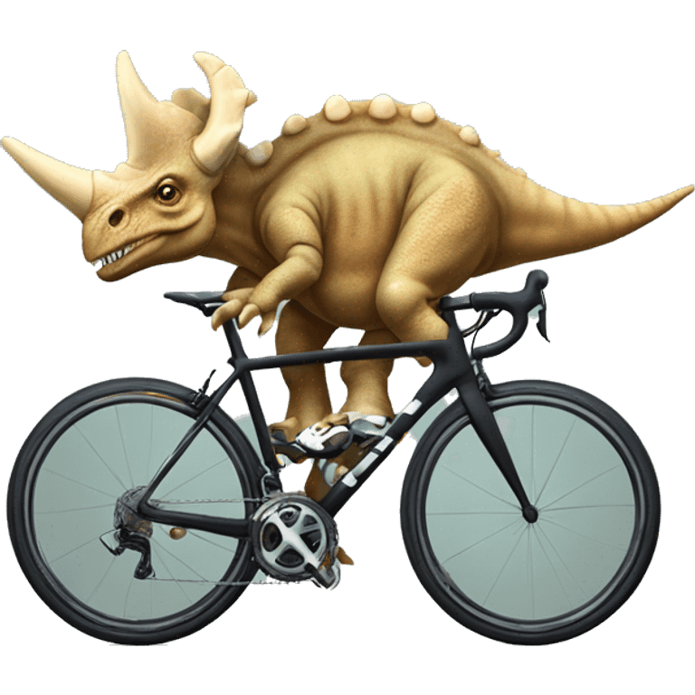 triceratops on roadbike with helmet and jersey emoji