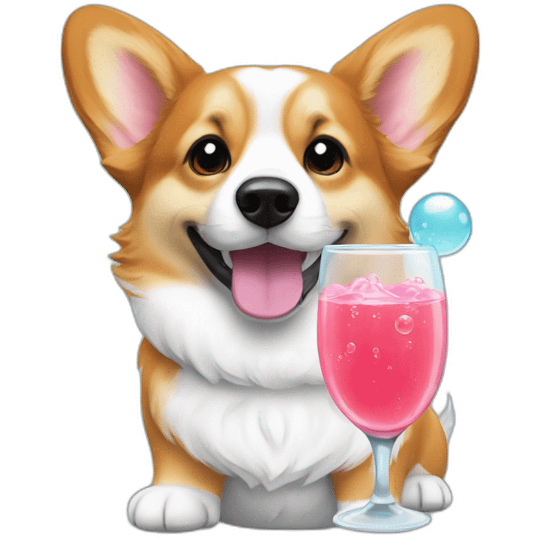 corgi drink bubble tee emoji