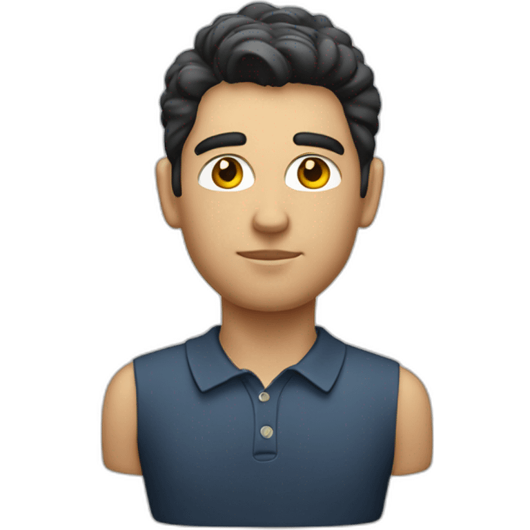 bust of young dad golfer with dark hair emoji