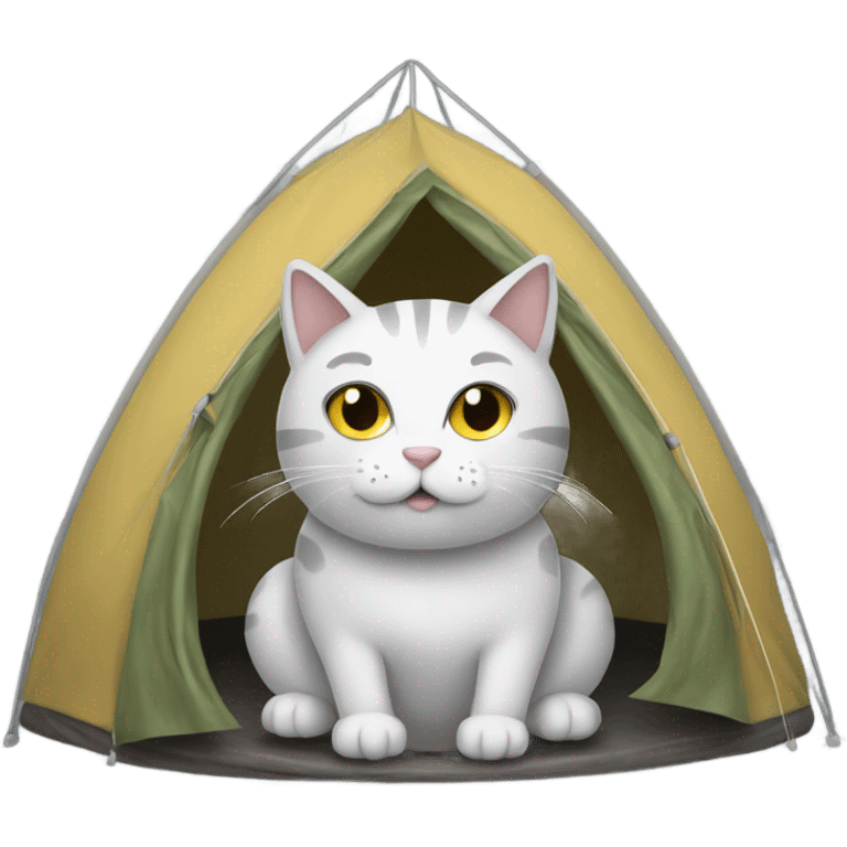 Cat in a tent on a rainy day emoji