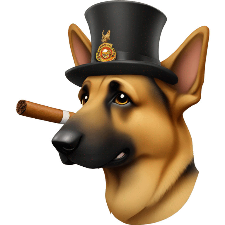 german shepherd smoking a cigar emoji