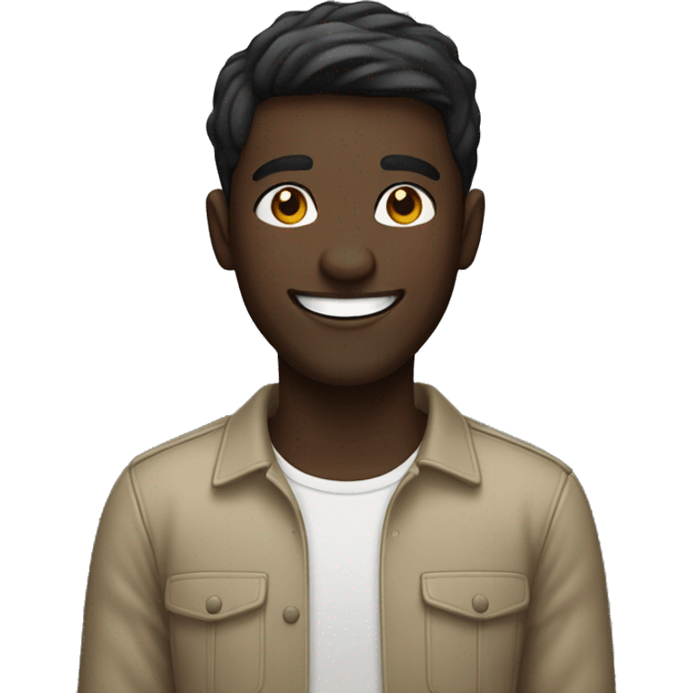 smiling dark-skinned male indoors emoji