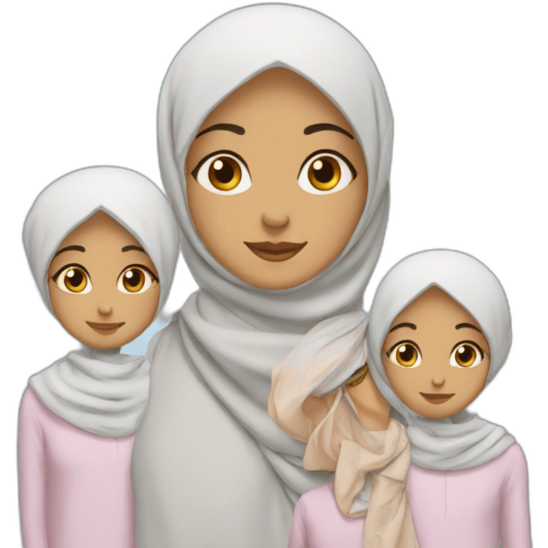 Family of 5 hijab emoji