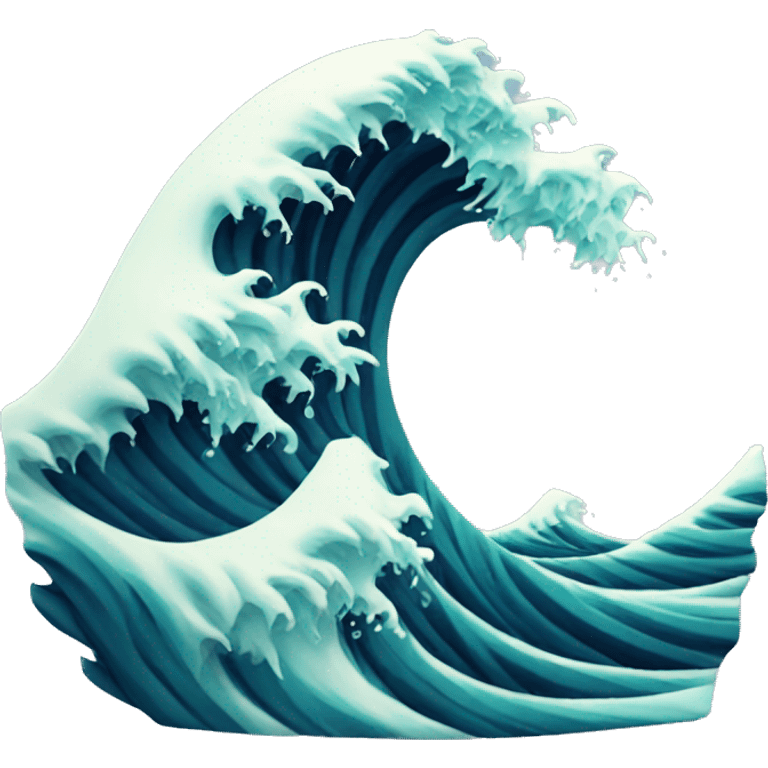 3d wave emoji emoji