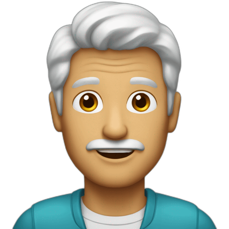 Hombre de 67 años con poco pelo emoji