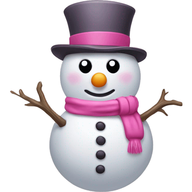 Pink snowman emoji