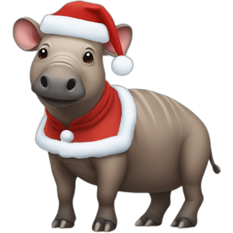 Babirusa wearing santa claus outfit emoji