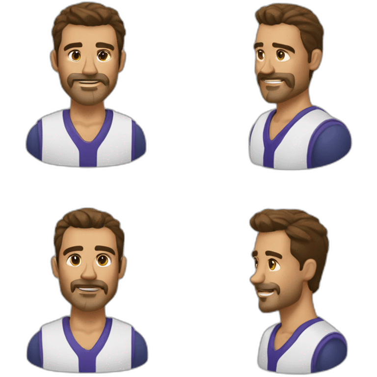 hombre que trabaja de profesor, moreno y aficionado al baloncesto emoji