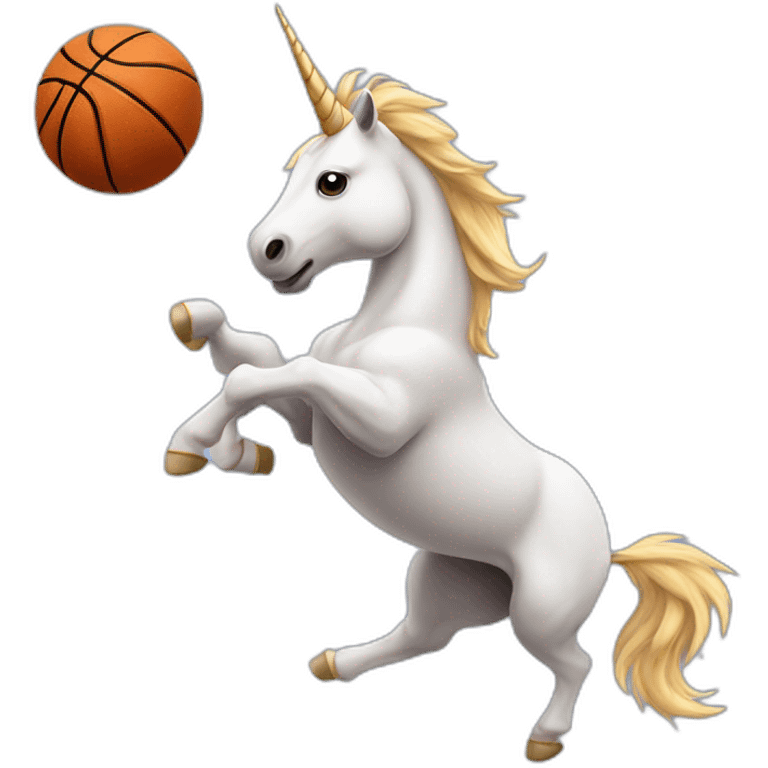 Unicorn playing basketball emoji