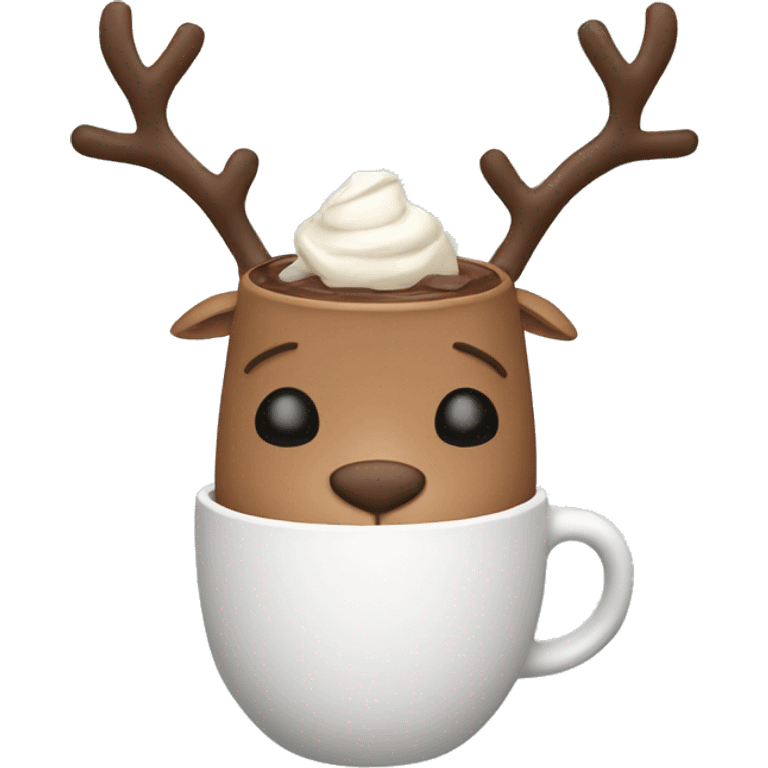 reindeer drinking hot chocolate emoji