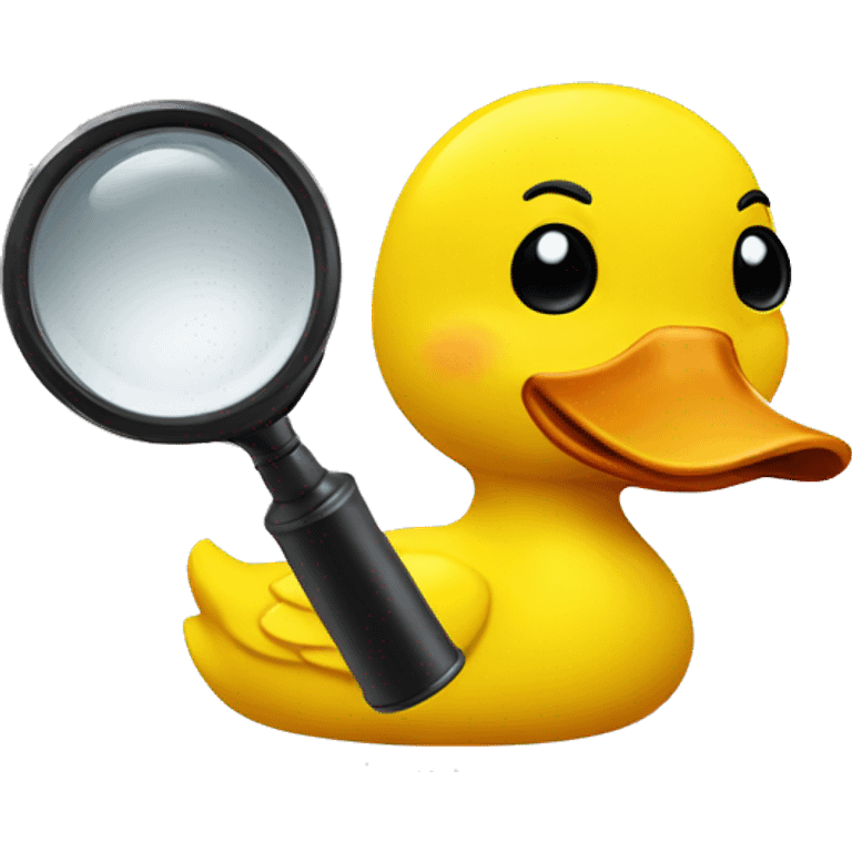 investigator yellow duck with a magnifying glass emoji