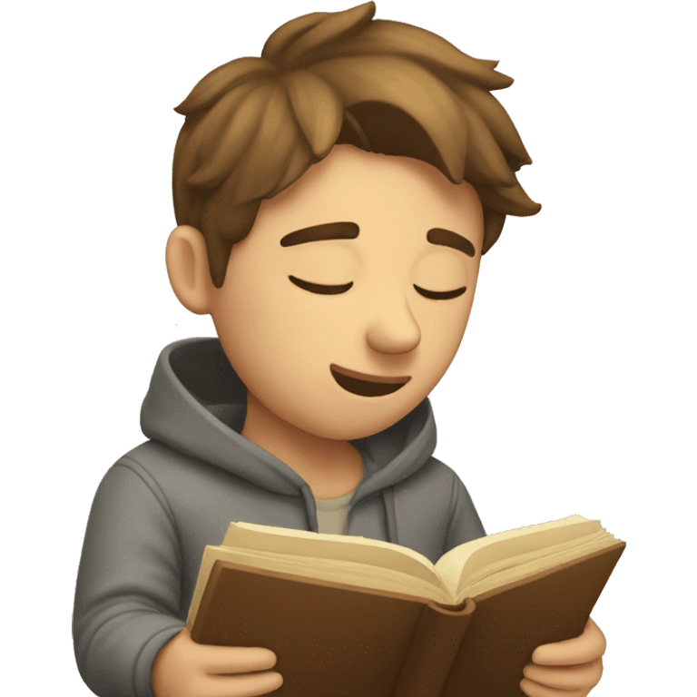 Sleepy boy reading a book emoji