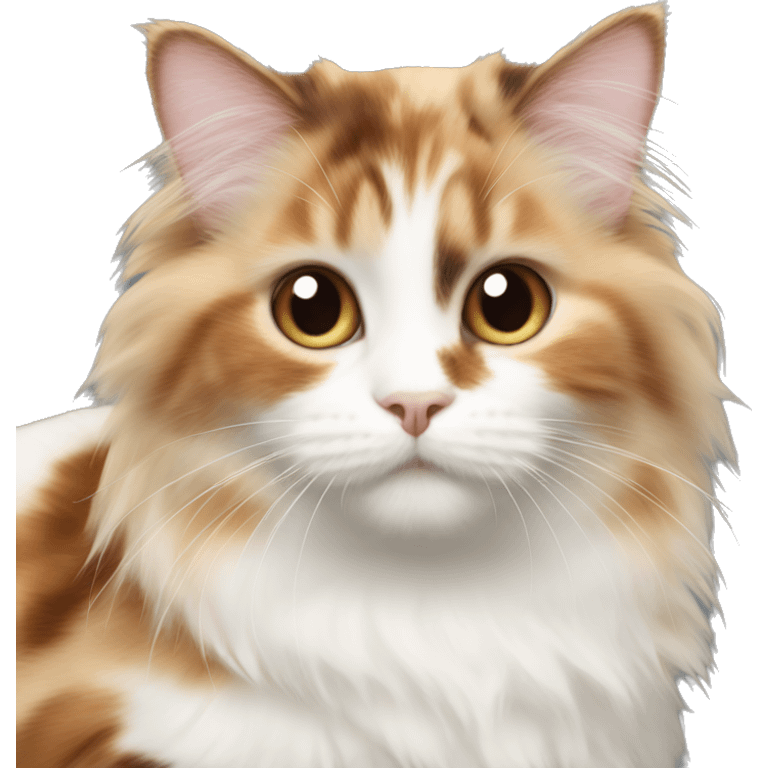 Calico munchkin cat long haired emoji