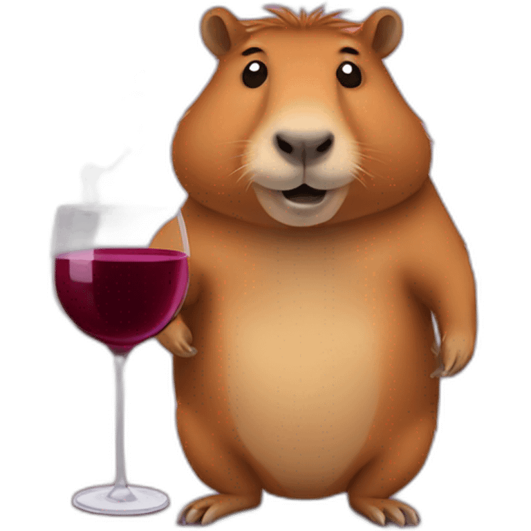 Capybara with wine emoji