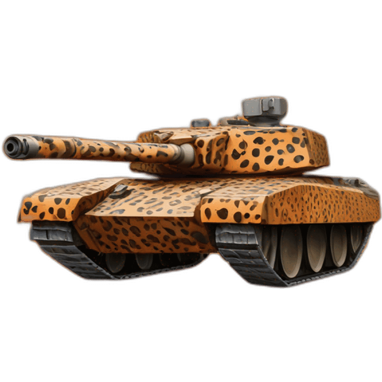 Leopard tank in orange camo emoji