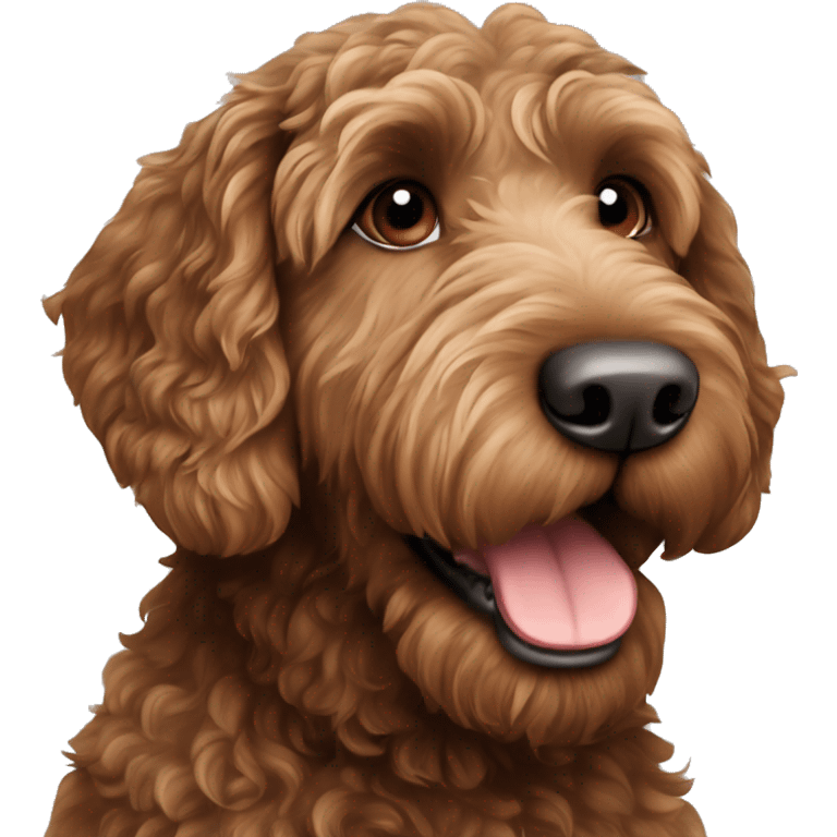 Brown labradoodle  emoji