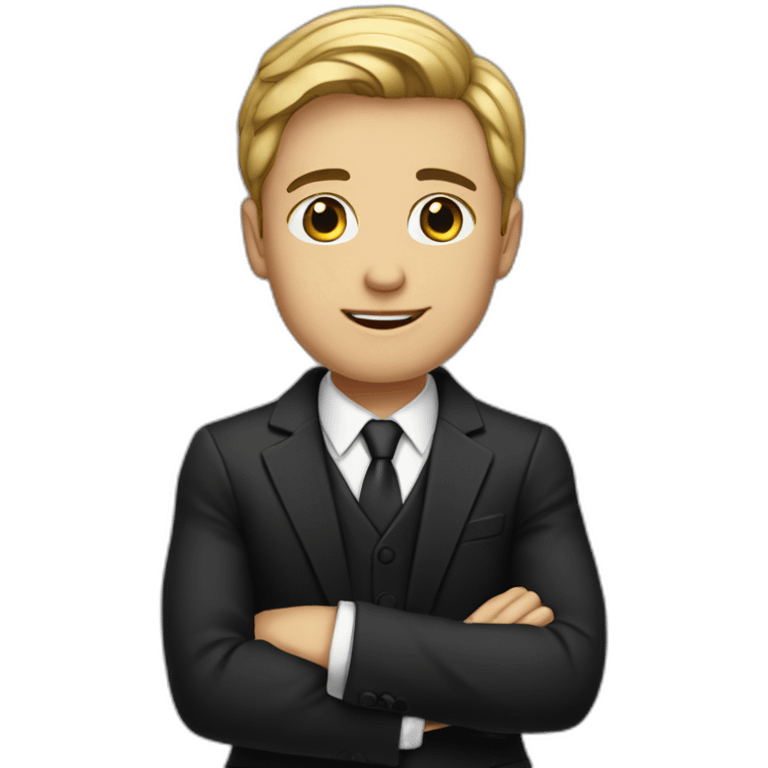 Posh-boy-with-black-suit-managing-contract emoji