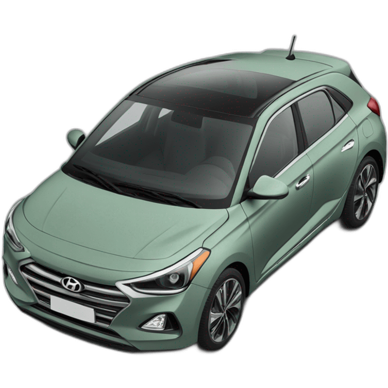 Voiture modèle i20 hyundai vert gris emoji