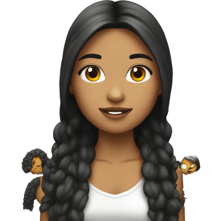 Chica blanca con pelo negro con fleco emoji