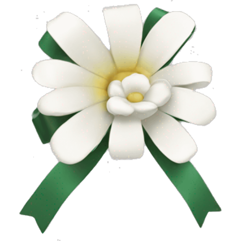 Aesthetic bow with white flower attached emoji