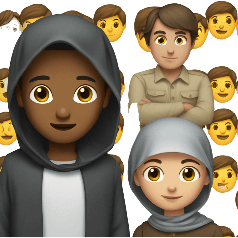 muslim boy and brunet emoji