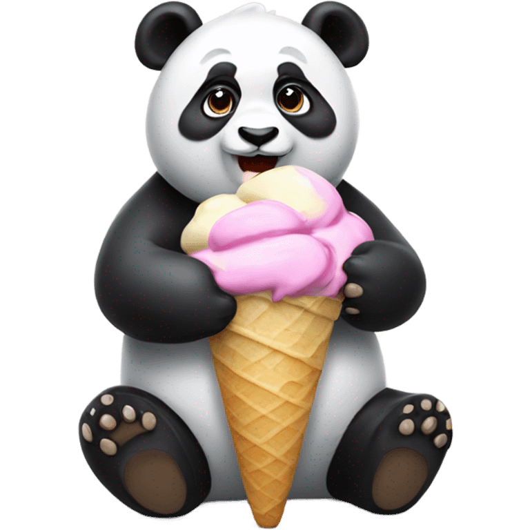 Panda eating ice cream emoji