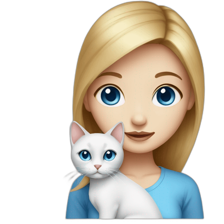 Blue eyed girl with Thai cat emoji