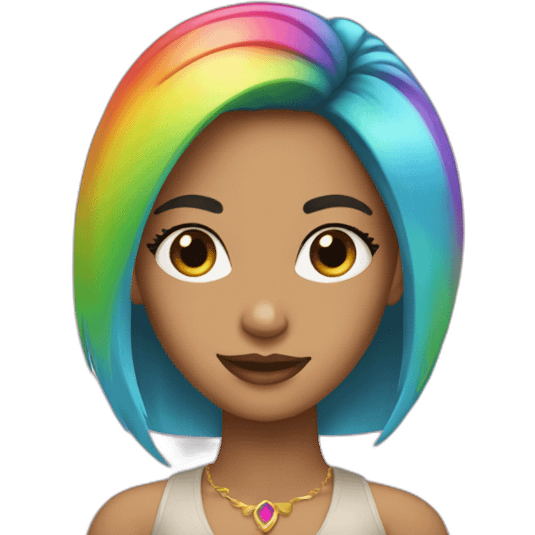 Posh-Girl-with-raibow-hair emoji