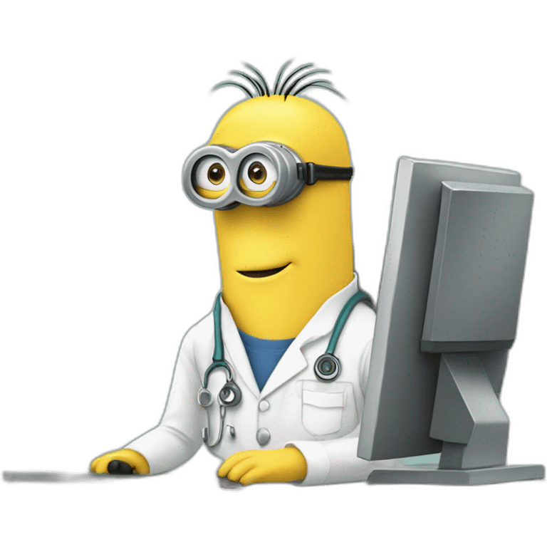 Minion Vet on computer emoji