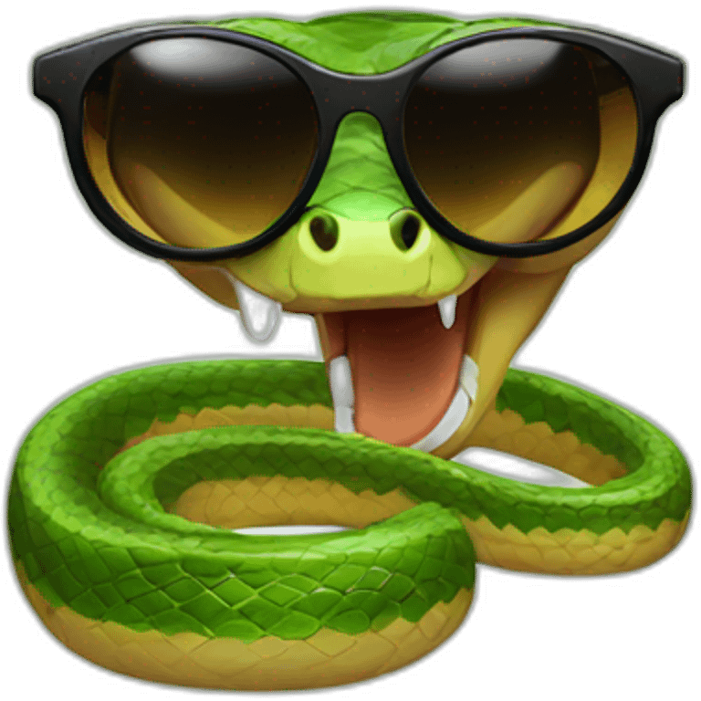 Snake with sunglasses  emoji