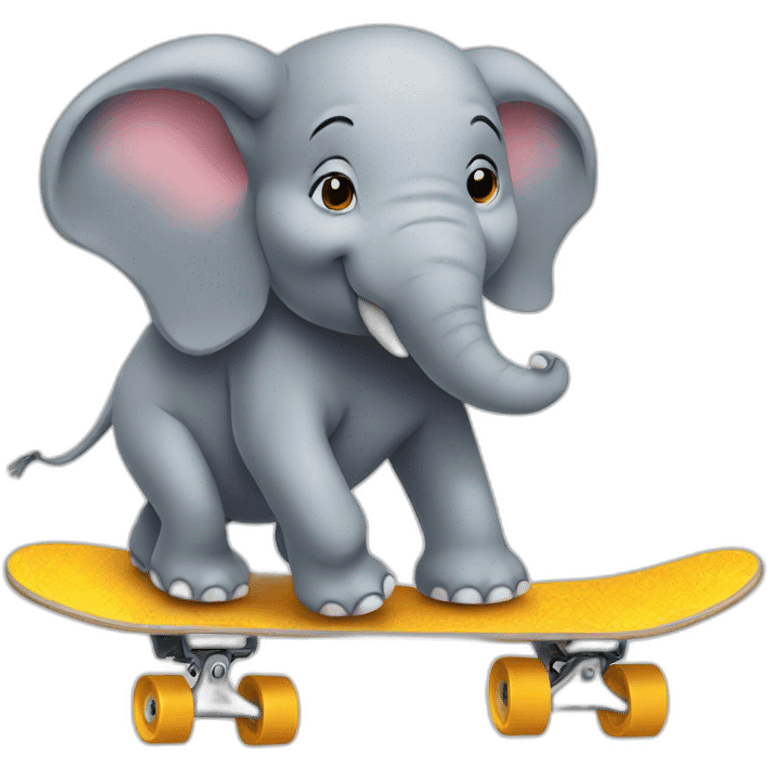 Elephant on a skateboard emoji