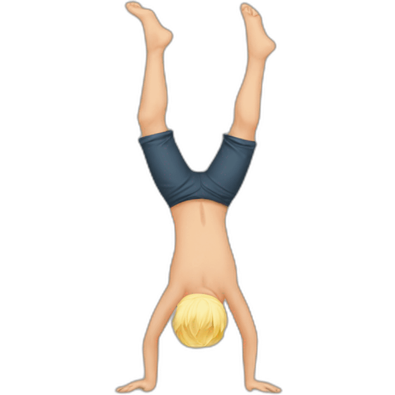 blond boy handstand emoji