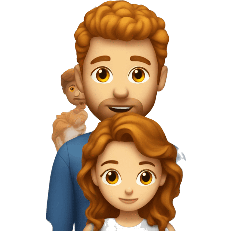 Brown hair girl kissing ginger guy emoji