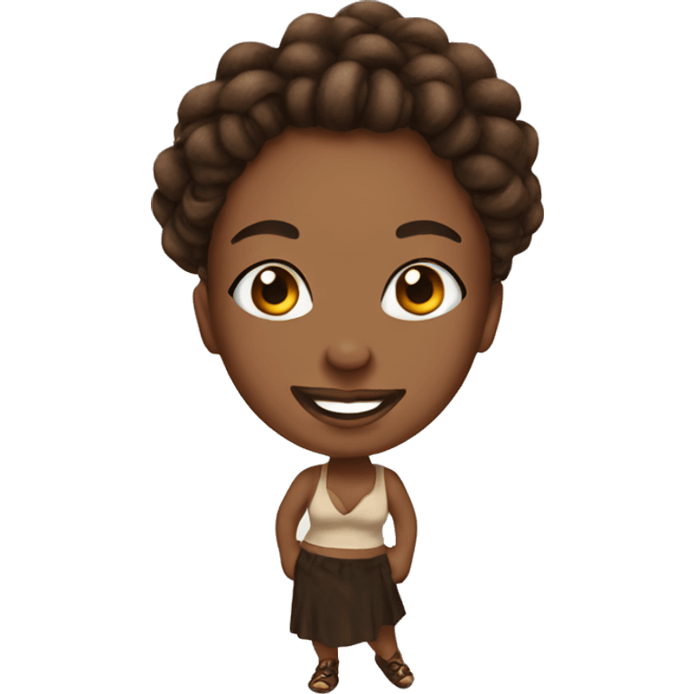 Pinup with brown dreadlocks  emoji