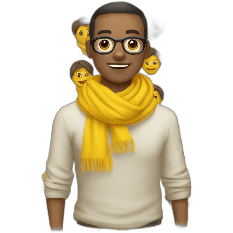 Gay person with yellow scarf emoji