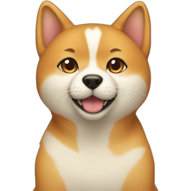 a cat with a shiba inu emoji