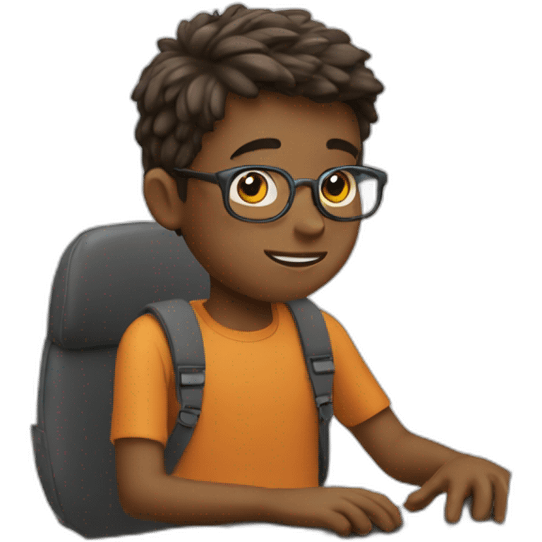 boy with a computer emoji