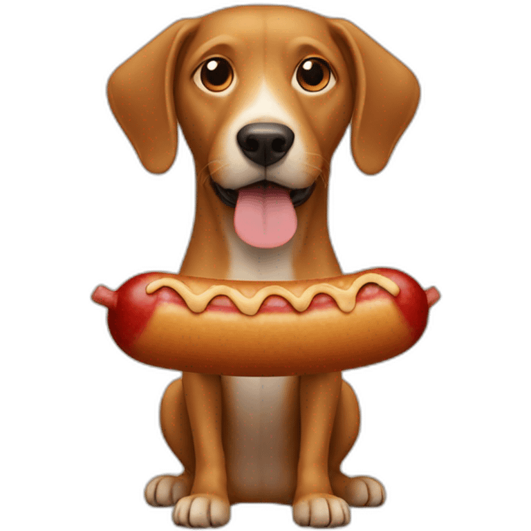 dog with a sausage as a body emoji