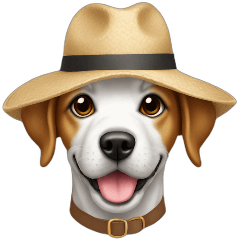 Chien avec chapeau emoji