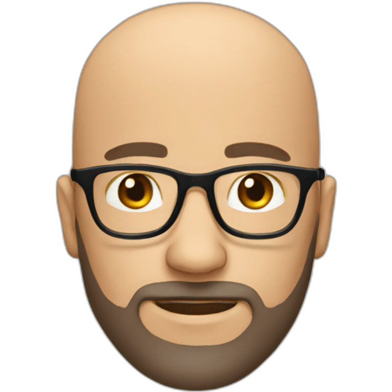 bald man with beard with glasses emoji