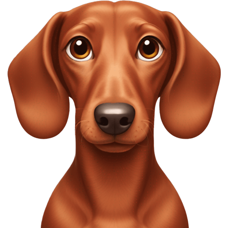 Red dachshund with a pink nose and white heart on forehead emoji