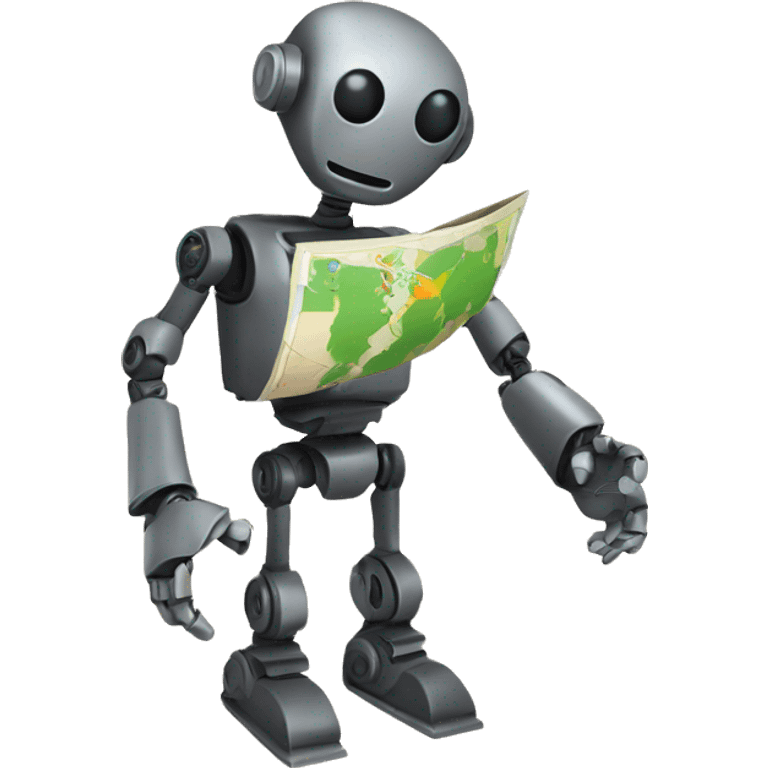 Robot with map in his hand emoji