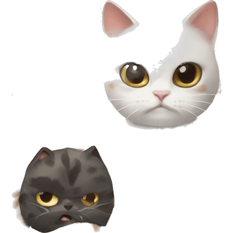 angry tortoiseshell and white cat emoji