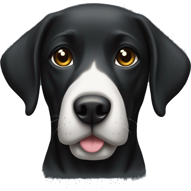 Black Labrador with white chest emoji